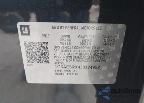 2018 Cadillac Ats Standard из США, поврежденный, VIN 1G6AE5RX4J0174922